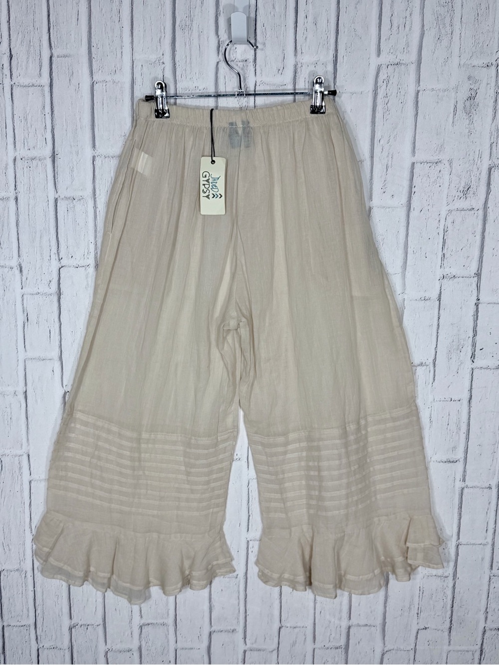 🤍 Jaded Gypsy Heirloom Simple Pants S/M Cotton Ruffle Bloomers NWT - Picture 3 of 10